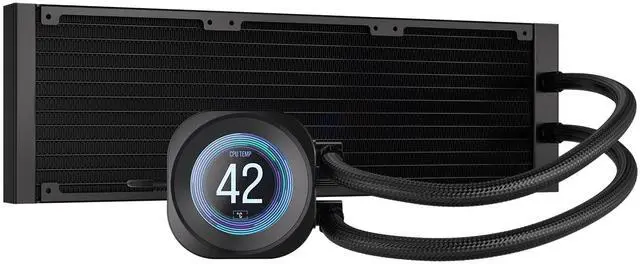 Alt view image 4 of 20 - CORSAIR NAUTILUS 360 RS LCD Liquid CPU Cooler – 2.1" IPS LCD Screen  – RS120 Fans – 360mm Radiator – Fits Intel® LGA 1851/1700, AMD®  AM5/AM4 – Simple Daisy-Chain Connections