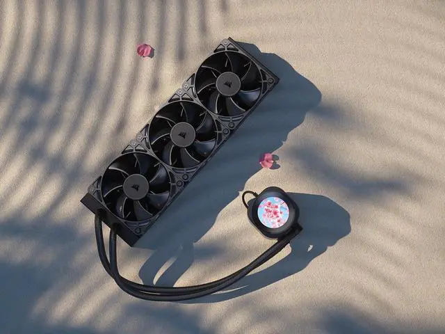 Alt view image 11 of 20 - CORSAIR NAUTILUS 360 RS LCD Liquid CPU Cooler – 2.1" IPS LCD Screen  – RS120 Fans – 360mm Radiator – Fits Intel® LGA 1851/1700, AMD®  AM5/AM4 – Simple Daisy-Chain Connections