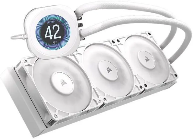Alt view image 2 of 20 - CORSAIR NAUTILUS 360 RS LCD Liquid CPU Cooler – 2.1" IPS LCD Screen  – RS120 Fans – 360mm Radiator – Fits Intel® LGA 1851/1700, AMD®  AM5/AM4 – Simple Daisy-Chain Connections