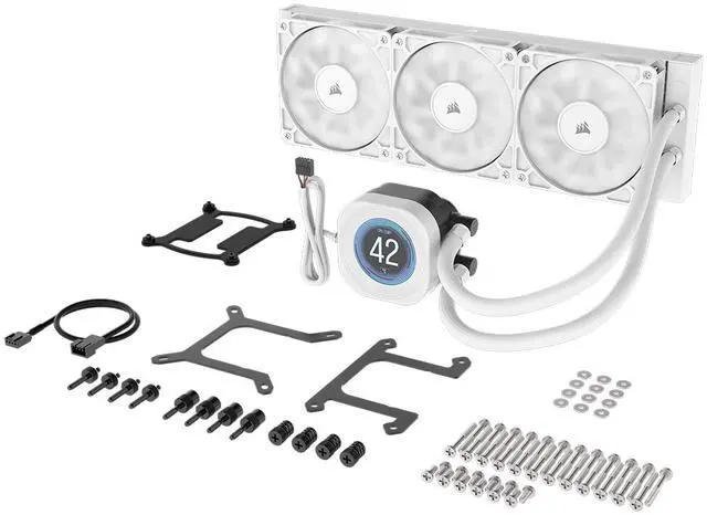 Alt view image 7 of 20 - CORSAIR NAUTILUS 360 RS LCD Liquid CPU Cooler – 2.1" IPS LCD Screen  – RS120 Fans – 360mm Radiator – Fits Intel® LGA 1851/1700, AMD®  AM5/AM4 – Simple Daisy-Chain Connections