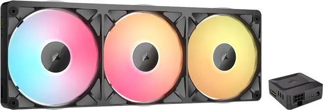 Main image of CORSAIR iCUE LINK RX360 II RGB PWM Fans with System Hub - Unified Frame - Optimized for Quiet Operation - Up to 2,100 RPM - 8 RGB LEDs per Fan - iCUE LINK System Hub Included