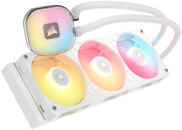 Alt view image 3 of 17 - CORSAIR iCUE LINK TITAN II 360 RX RGB AIO Liquid CPU Cooler - White - RX II RGB Fans - Fits AMD AM5/AM4 & Intel LGA 1954/1851/1700 - iCUE LINK System Hub Included