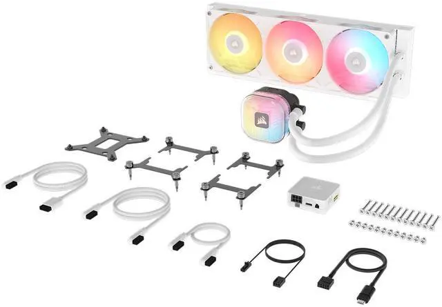 Alt view image 8 of 17 - CORSAIR iCUE LINK TITAN II 360 RX RGB AIO Liquid CPU Cooler - White - RX II RGB Fans - Fits AMD AM5/AM4 & Intel LGA 1954/1851/1700 - iCUE LINK System Hub Included