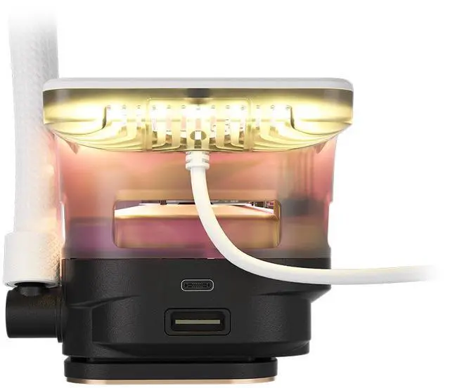 Alt view image 9 of 10 - CORSAIR iCUE LINK TITAN II 360 RX LCD AIO Liquid CPU Cooler - White - 5" IPS LCD Screen - 720x1280 - DisplayPort Input - RX II RGB Fans - Fits AMD AM5/AM4 & Intel LGA 1954/1851/1700 - iCUE LINK System