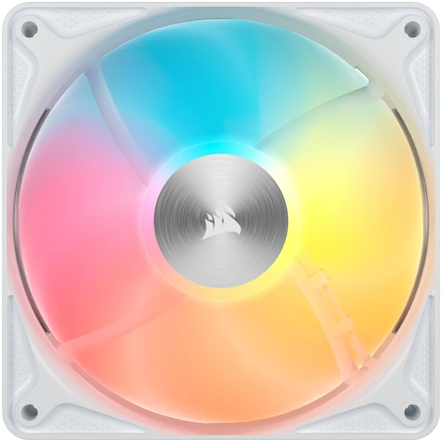 Alt view image 3 of 13 - CORSAIR RS120 II ARGB 120mm PWM Fan - White - Daisy-Chain Connectivity - Magnetic Dome Bearing - AirGuide Technology - 8x RGB LEDs - Zero RPM Mode