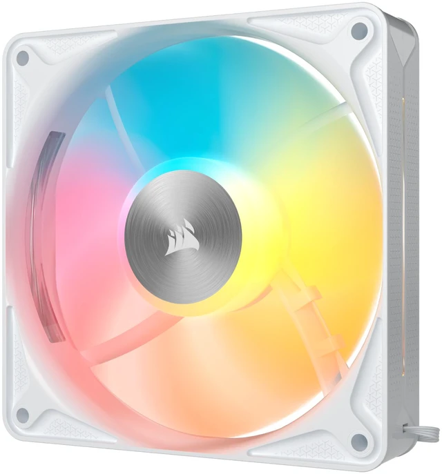 Alt view image 5 of 13 - CORSAIR RS120 II ARGB 120mm PWM Fan - White - Daisy-Chain Connectivity - Magnetic Dome Bearing - AirGuide Technology - 8x RGB LEDs - Zero RPM Mode