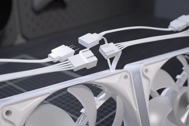 Alt view image 10 of 13 - CORSAIR RS120 II ARGB 120mm PWM Fan - White - Daisy-Chain Connectivity - Magnetic Dome Bearing - AirGuide Technology - 8x RGB LEDs - Zero RPM Mode