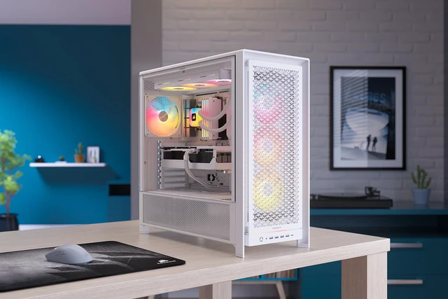 Alt view image 12 of 13 - CORSAIR RS120 II ARGB 120mm PWM Fan - White - Daisy-Chain Connectivity - Magnetic Dome Bearing - AirGuide Technology - 8x RGB LEDs - Zero RPM Mode