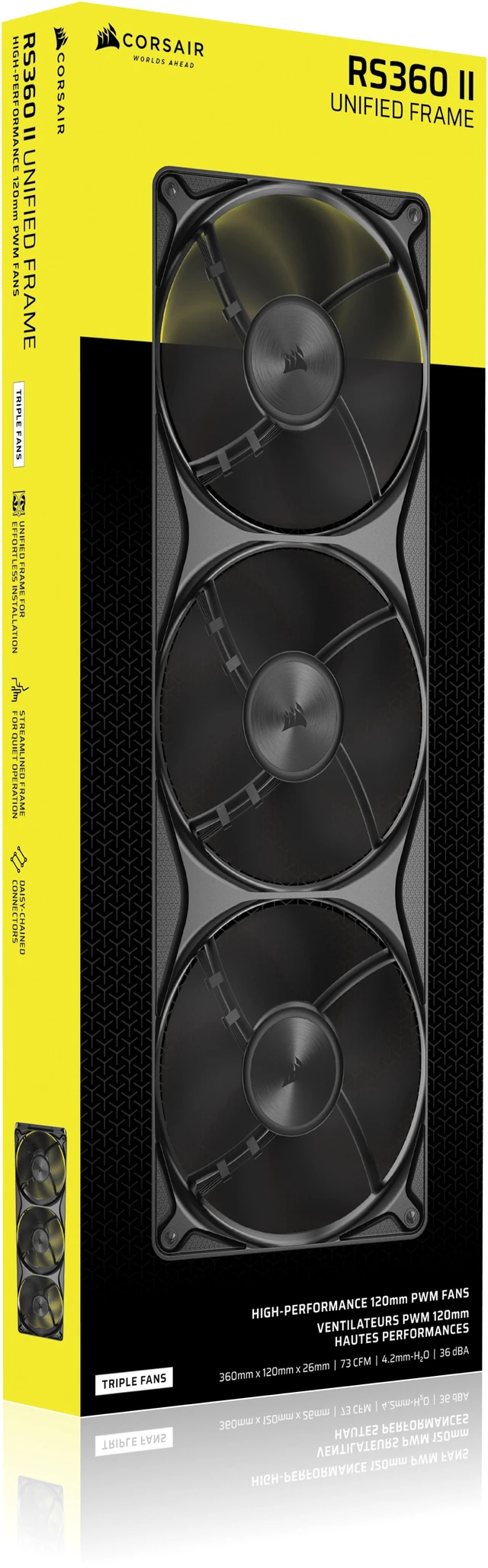 Alt view image 9 of 10 - CORSAIR RS360 II Unified Frame PWM Fans - Daisy-Chain Connectivity - Magnetic Dome Bearing - AirGuide Technology - Zero RPM Mode