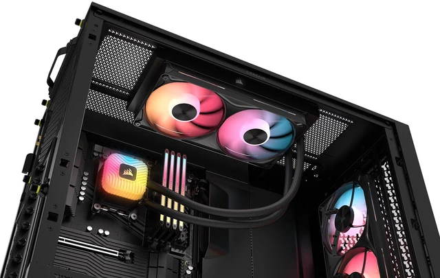 Alt view image 6 of 9 - CORSAIR NAUTILUS II 240 RS ARGB Liquid CPU Cooler - Vibrant ARGB Lighting - FlowDrive 2S Pump - RS II ARGB Unified Frame Fans - 240mm Radiator - Fits AMD AM5/AM4 & Intel LGA 1851/1700
