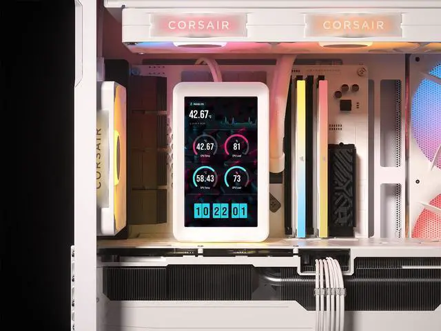 Alt view image 8 of 9 - CORSAIR iCUE LINK 5" LCD Screen Module - For iCUE LINK TITAN II RX and iCUE LINK TITAN RX AIO CPU Coolers - 5" IPS LCD Screen - 720x1280 resolution - DisplayPort input - Easy Tool-Free Installation