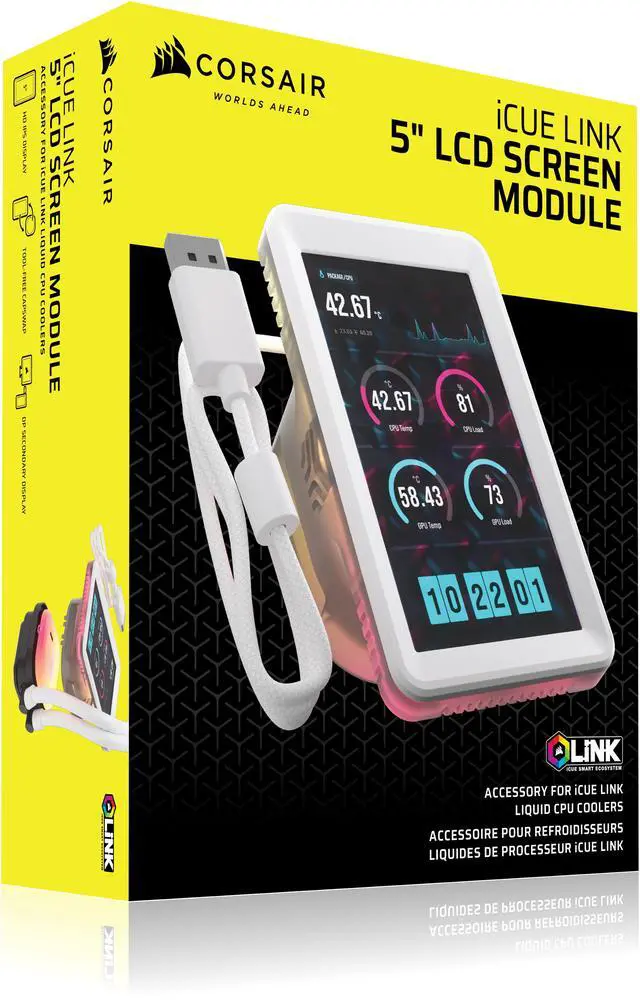 Alt view image 9 of 9 - CORSAIR iCUE LINK 5" LCD Screen Module - For iCUE LINK TITAN II RX and iCUE LINK TITAN RX AIO CPU Coolers - 5" IPS LCD Screen - 720x1280 resolution - DisplayPort input - Easy Tool-Free Installation