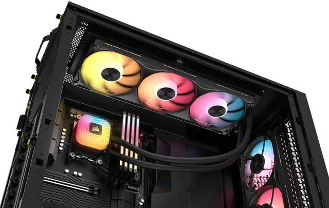 Alt view image 7 of 9 - CORSAIR NAUTILUS II 360 RS ARGB Liquid CPU Cooler - Vibrant ARGB Lighting - FlowDrive 2S Pump - RS II ARGB Unified Frame Fans - 360mm Radiator - Fits AMD AM5/AM4 & Intel LGA 1851/1700