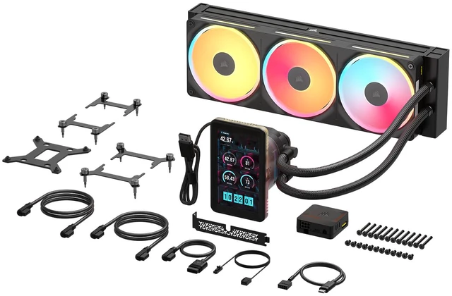 Alt view image 5 of 6 - CORSAIR iCUE LINK TITAN II ULTRA 360 LX LCD Black 360mm AIO Liquid CPU Cooler, 5-inch IPS LCD, FlowDrive Gen 2 Pump, LX360 RGB Fans, AMD AM5 AM4, Intel LGA 1851 LGA 1700