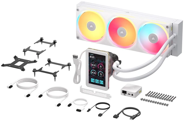 Alt view image 5 of 6 - CORSAIR iCUE LINK TITAN II ULTRA 360 LX LCD White 360mm AIO Liquid CPU Cooler, 5-inch IPS LCD, FlowDrive Gen 2 Pump, LX360 RGB Fans, AMD AM5 AM4, Intel LGA 1851 LGA 1700
