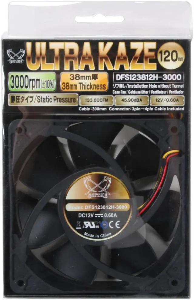 Alt view image 4 of 4 - Scythe DFS123812-3000 "ULTRA KAZE" 120 x 38 mm Case Fan
