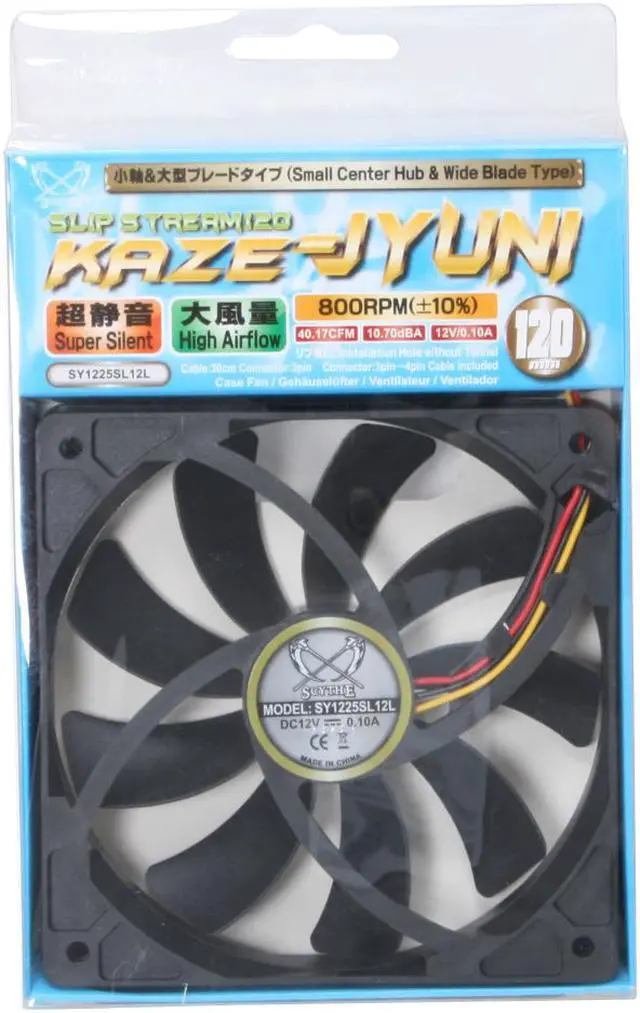 Alt view image 5 of 5 - Scythe SY1225SL12L Black LED "Slipstream" Case Fan