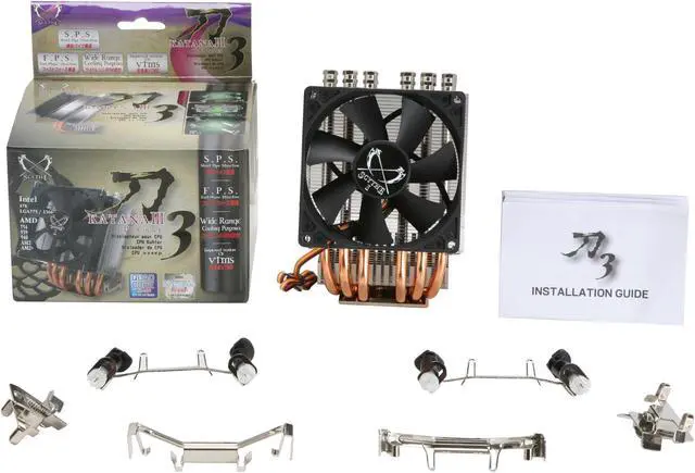 Alt view image 6 of 6 - Scythe SCKTN-3000 92mm Sleeve "KATANA3" 3Heat Pipes CPU Cooler