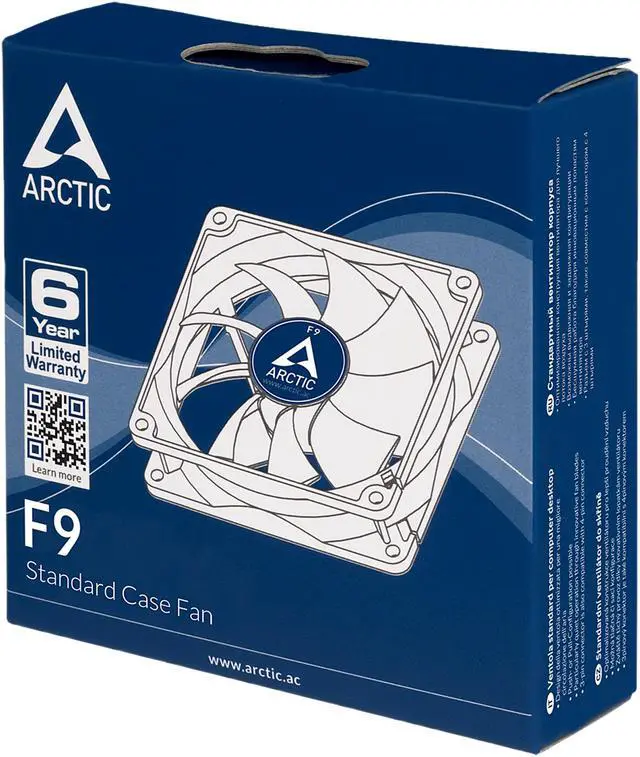 Alt view image 6 of 7 - ARCTIC F9 Fluid Dynamic Bearing Case Fan, 92mm Quiet Blade Design, 43CFM at 23dBA