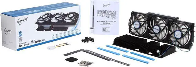 Alt view image 7 of 7 - ARCTIC Accelero Xtreme IV 280(X) Enthusiast VGA Cooler-nVidia/AMD, Triple 92mm PWM Fans, Patented Back-Side Heatsink