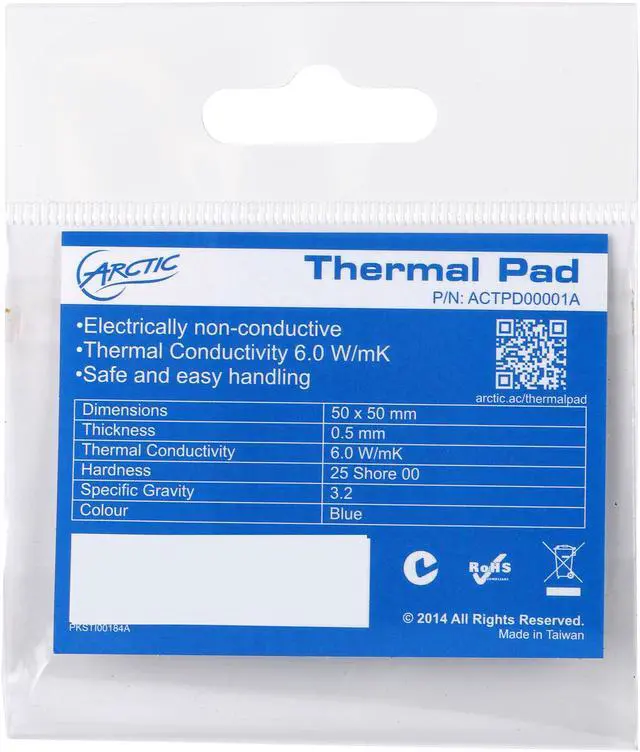 Alt view image 3 of 3 - ARCTIC COOLING ACTPD00001A Thermal Pad, the high Performance Gap Filler -2x2x0.02 (0.5 mm)