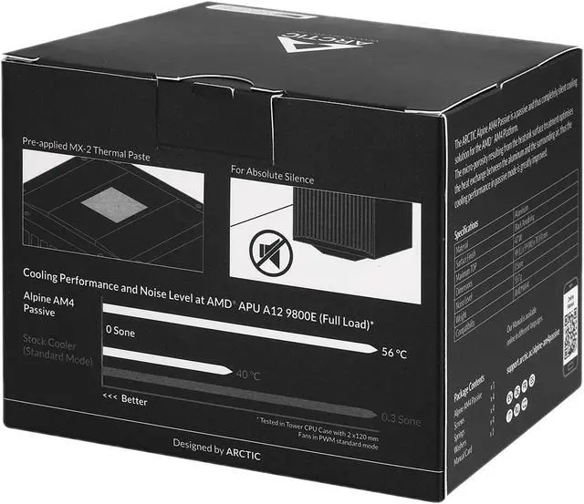 Alt view image 7 of 7 - ARCTIC COOLING ACALP00022A Alpine AM4 Passive, Silent AMD CPU Cooler