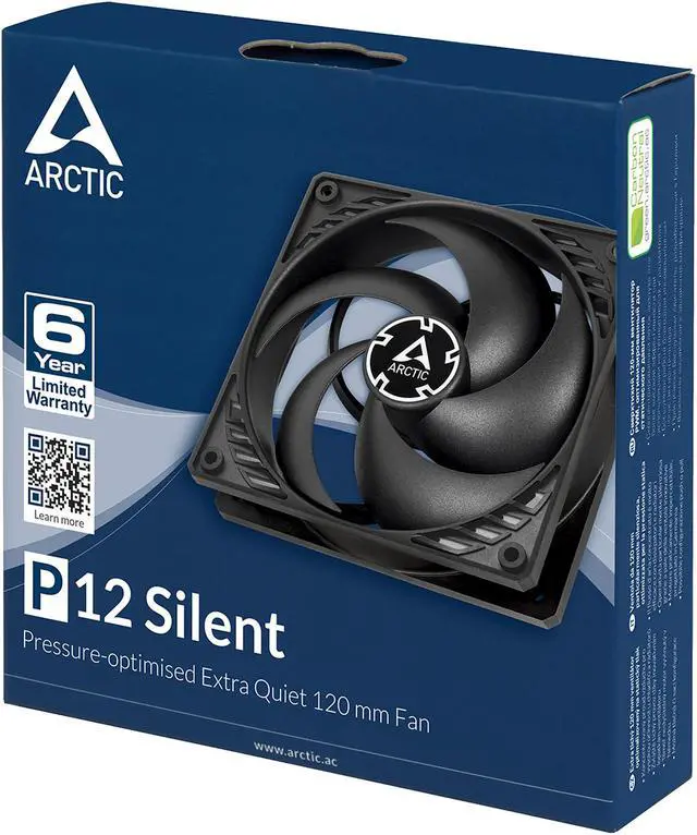 Alt view image 5 of 6 - Arctic P12 Silent, Pressure Optimized Extra Quiet 120mm Fan