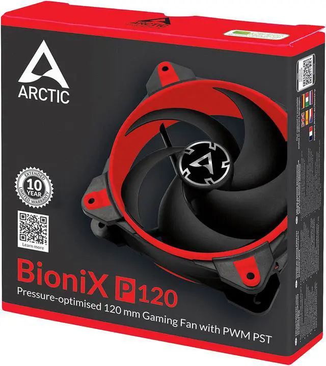 Alt view image 6 of 7 - Arctic BioniX P120 (Red) - Pressure-optimised 120 mm Gaming Fan with PWM Sharing Technology (PST)