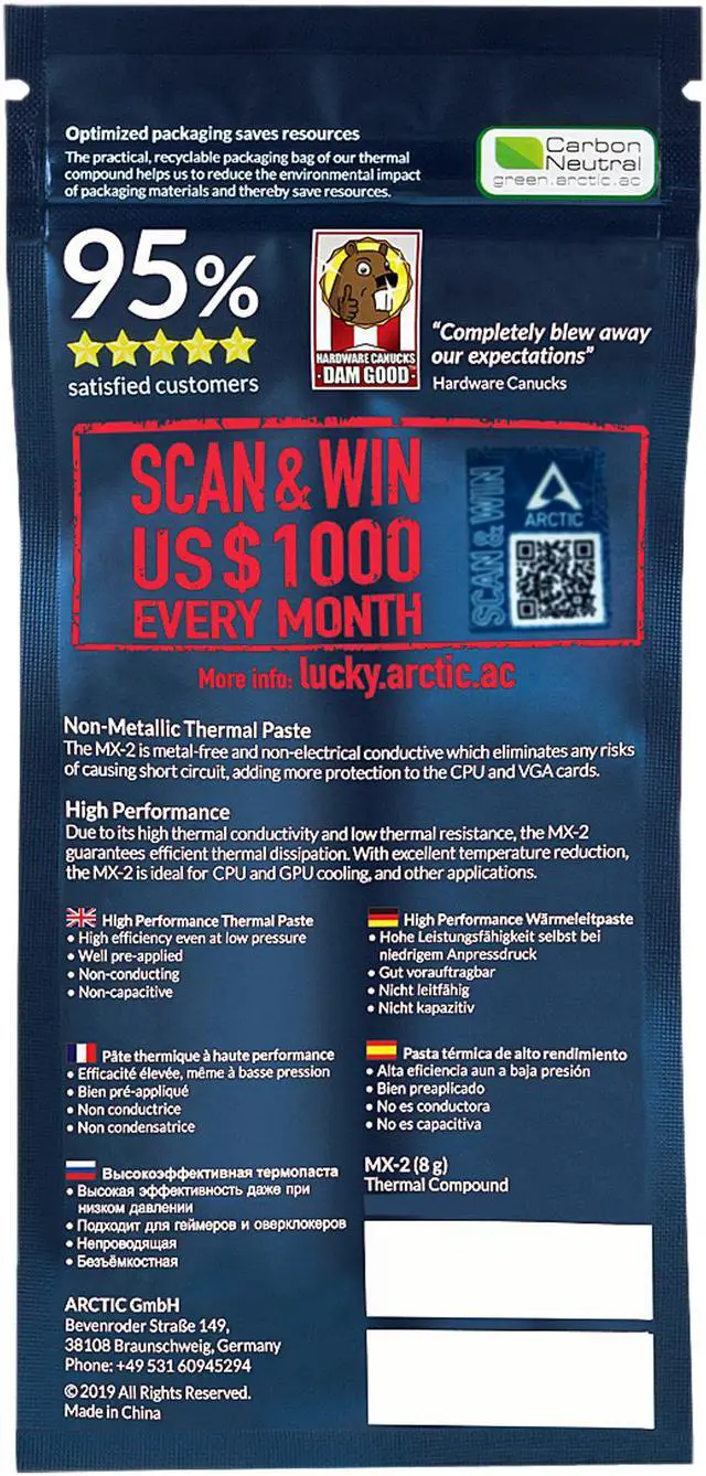 Alt view image 3 of 9 - ARCTIC COOLING MX 2 8g ACTCP00004B Thermal Compound for All Coolers