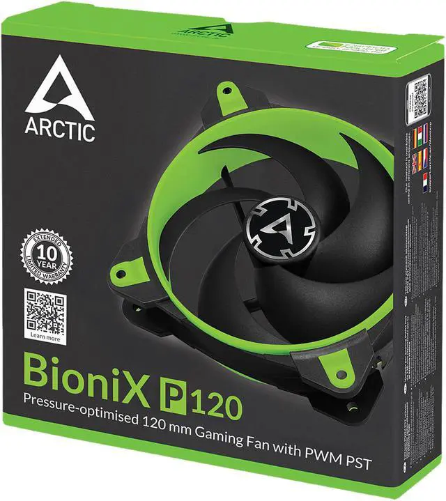 Alt view image 6 of 7 - ARCTIC COOLING BioniX P120 Green Pressure-Optimised 120mm Gaming Fan with PWM Sharing Technology - ACFAN00114A