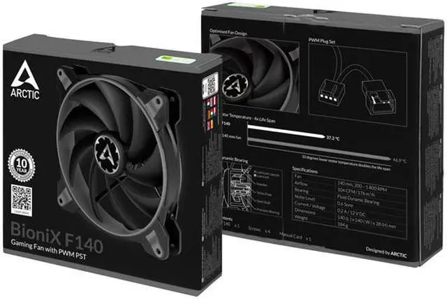 Alt view image 5 of 5 - ARCTIC COOLING BioniX F140 ACFAN00161A 140mm Gaming Fan with PWM PST