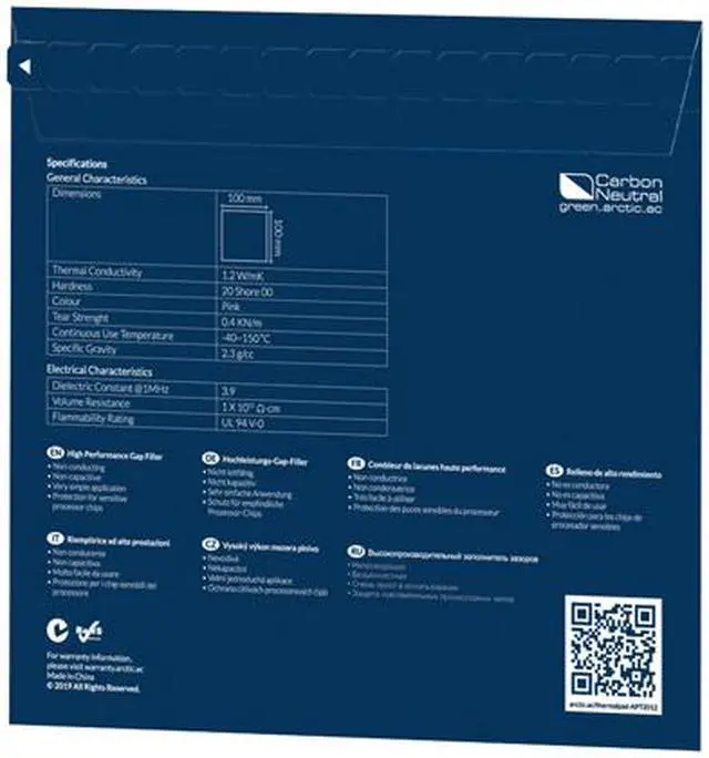 Alt view image 4 of 4 - ARCTIC COOLING ACTPD00022A Thermal Pad APT2012 High Performance Gap Filler (Pack of 4 pieces)