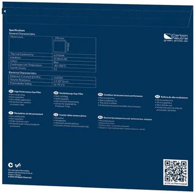 Alt view image 5 of 5 - ARCTIC COOLING ACTPD00017A Thermal Pad High Performance Gap Filler