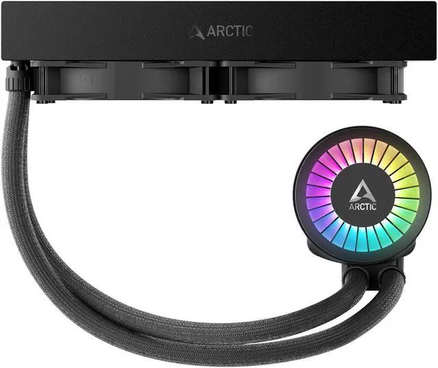 Alt view image 3 of 15 - ARCTIC COOLING Liquid Freezer III - 240 A-RGB (Black): All-in-One CPU Water Cooler with 240mm radiator and 2x P12 PWM PST A-RGB fan, compatible Intel LGA1700, 1851 and AMD AM4, AM5 - Black color