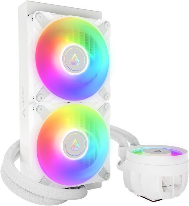 Alt view image 2 of 16 - ARCTIC COOLING Liquid Freezer III - 240 A-RGB (White): All-in-One CPU Water Cooler with 240mm radiator and 2x P12 PWM PST A-RGB fan, compatible Intel LGA1700, 1851 and AMD AM4, AM5 - White color