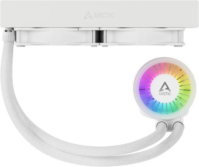 Alt view image 3 of 16 - ARCTIC COOLING Liquid Freezer III - 240 A-RGB (White): All-in-One CPU Water Cooler with 240mm radiator and 2x P12 PWM PST A-RGB fan, compatible Intel LGA1700, 1851 and AMD AM4, AM5 - White color