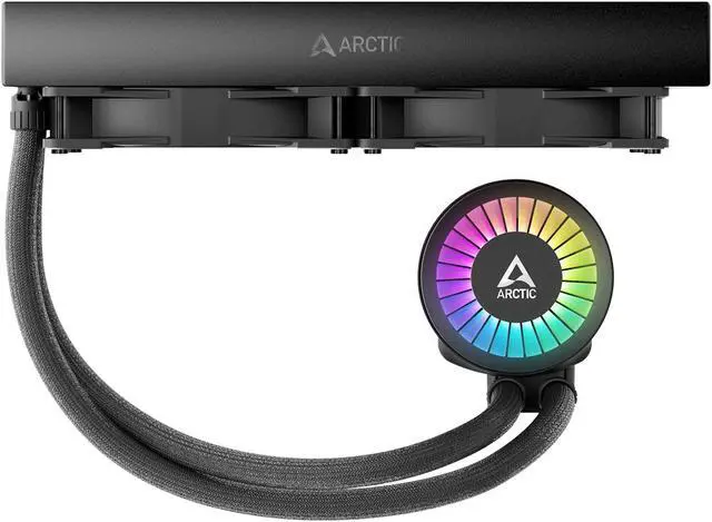 Alt view image 3 of 15 - ARCTIC COOLING Liquid Freezer III - 280 A-RGB (Black): All-in-One CPU Water Cooler with 280mm radiator and 2x P14 PWM PST A-RGB fan, compatible Intel LGA1700, 1851 and AMD AM4, AM5 - Black color