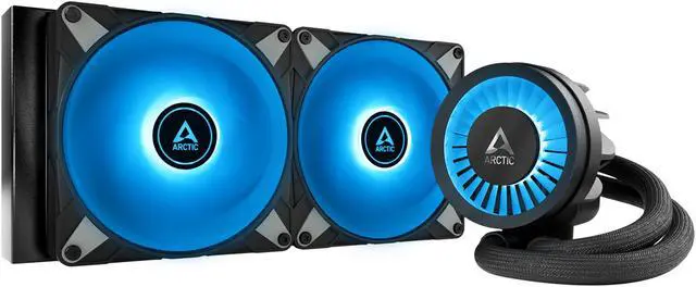 Alt view image 6 of 15 - ARCTIC COOLING Liquid Freezer III - 280 A-RGB (Black): All-in-One CPU Water Cooler with 280mm radiator and 2x P14 PWM PST A-RGB fan, compatible Intel LGA1700, 1851 and AMD AM4, AM5 - Black color