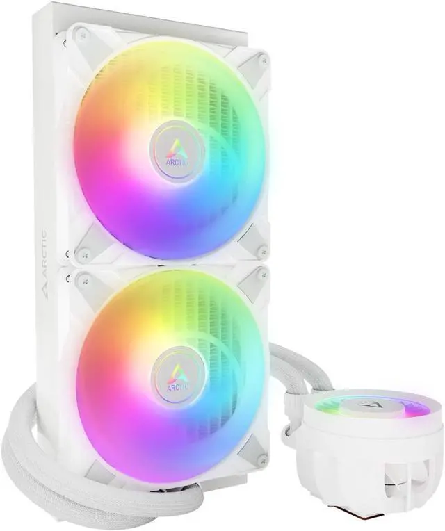 Alt view image 2 of 16 - ARCTIC COOLING Liquid Freezer III - 280 A-RGB (White): All-in-One CPU Water Cooler with 280mm radiator and 2x P14 PWM PST A-RGB fan, compatible Intel LGA1700, 1851 and AMD AM4, AM5 - White color