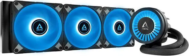 Alt view image 6 of 16 - ARCTIC COOLING Liquid Freezer III - 360 A-RGB (Black): All-in-One CPU Water Cooler with 360mm radiator and 3x P12 PWM PST A-RGB fan, compatible Intel LGA1700, 1851 and AMD AM4, AM5 - Black color