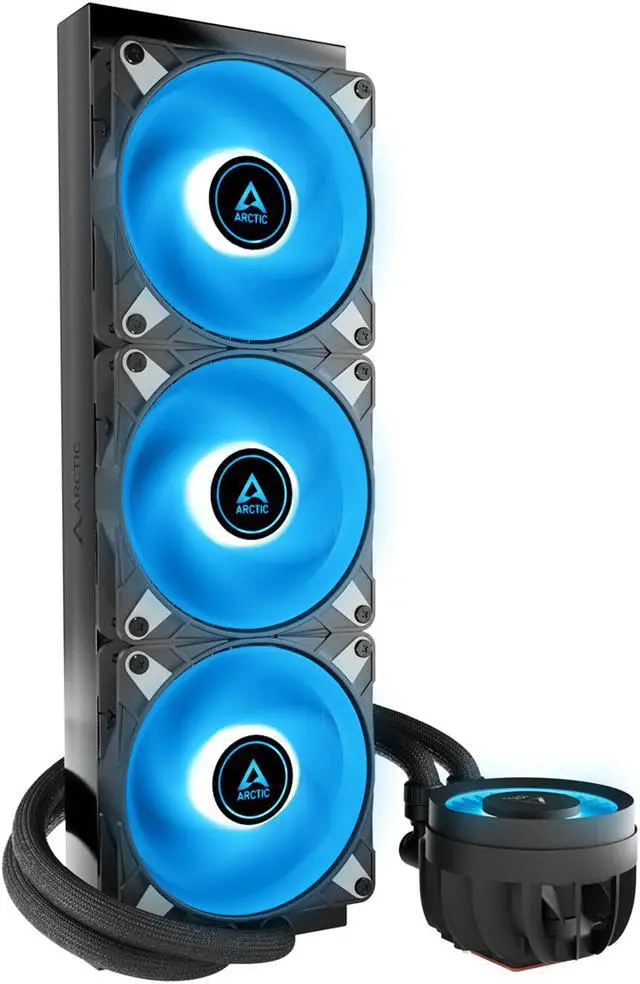 Alt view image 7 of 16 - ARCTIC COOLING Liquid Freezer III - 360 A-RGB (Black): All-in-One CPU Water Cooler with 360mm radiator and 3x P12 PWM PST A-RGB fan, compatible Intel LGA1700, 1851 and AMD AM4, AM5 - Black color