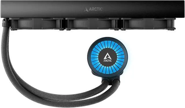 Alt view image 8 of 16 - ARCTIC COOLING Liquid Freezer III - 360 A-RGB (Black): All-in-One CPU Water Cooler with 360mm radiator and 3x P12 PWM PST A-RGB fan, compatible Intel LGA1700, 1851 and AMD AM4, AM5 - Black color