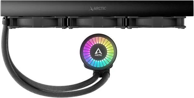 Alt view image 3 of 16 - ARCTIC COOLING Liquid Freezer III - 420 A-RGB (Black): All-in-One CPU Water Cooler with 420mm radiator and 3x P14 PWM PST A-RGB fan, compatible Intel LGA1700, 1851 and AMD AM4, AM5 - Black color