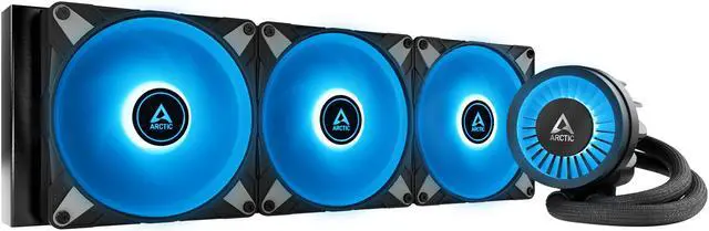 Alt view image 6 of 16 - ARCTIC COOLING Liquid Freezer III - 420 A-RGB (Black): All-in-One CPU Water Cooler with 420mm radiator and 3x P14 PWM PST A-RGB fan, compatible Intel LGA1700, 1851 and AMD AM4, AM5 - Black color