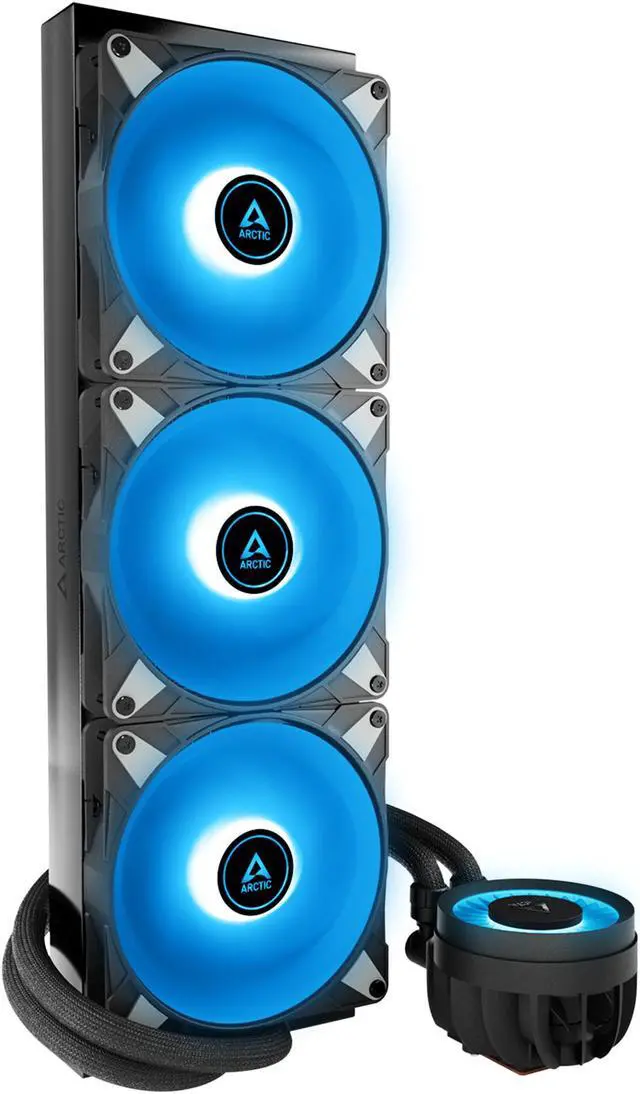 Alt view image 7 of 16 - ARCTIC COOLING Liquid Freezer III - 420 A-RGB (Black): All-in-One CPU Water Cooler with 420mm radiator and 3x P14 PWM PST A-RGB fan, compatible Intel LGA1700, 1851 and AMD AM4, AM5 - Black color