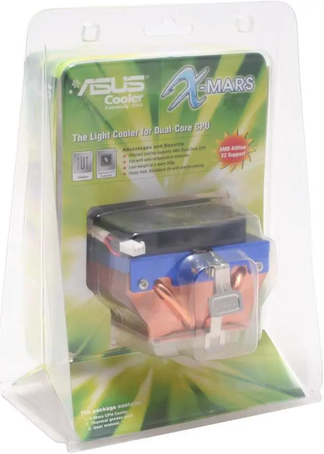 Alt view image 5 of 5 - ASUS X-Mars 70mm Ball The Light Cooler for Dual-Core CPU - OEM