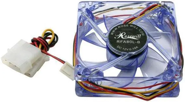 Alt view image 2 of 5 - Rosewill RFA80L-B 80mm Blue LED Case Fan