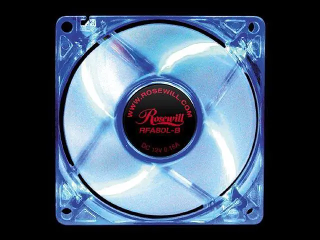 Main image of Rosewill RFA80L-B 80mm Blue LED Case Fan