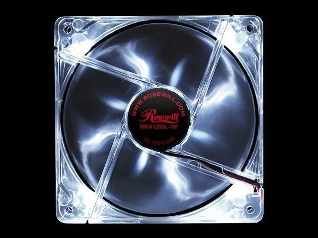 Main image of Rosewill RFA120L-W 4 White LEDs LED Case Cooling Fan