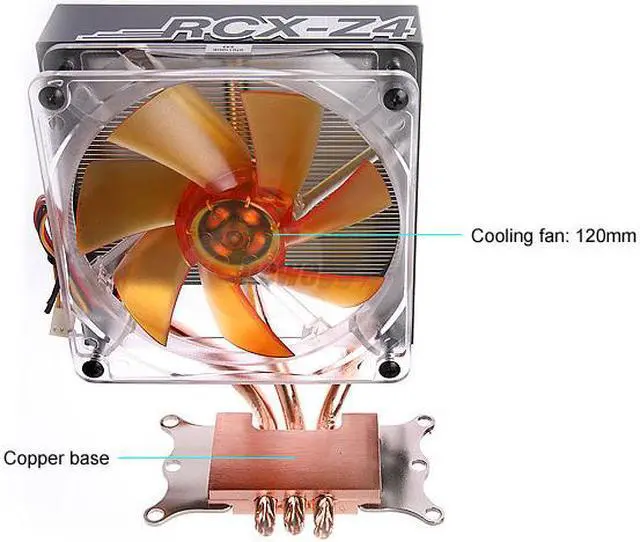 Alt view image 3 of 12 - Rosewill RCX-Z4 120mm 2 Ball CPU Cooler